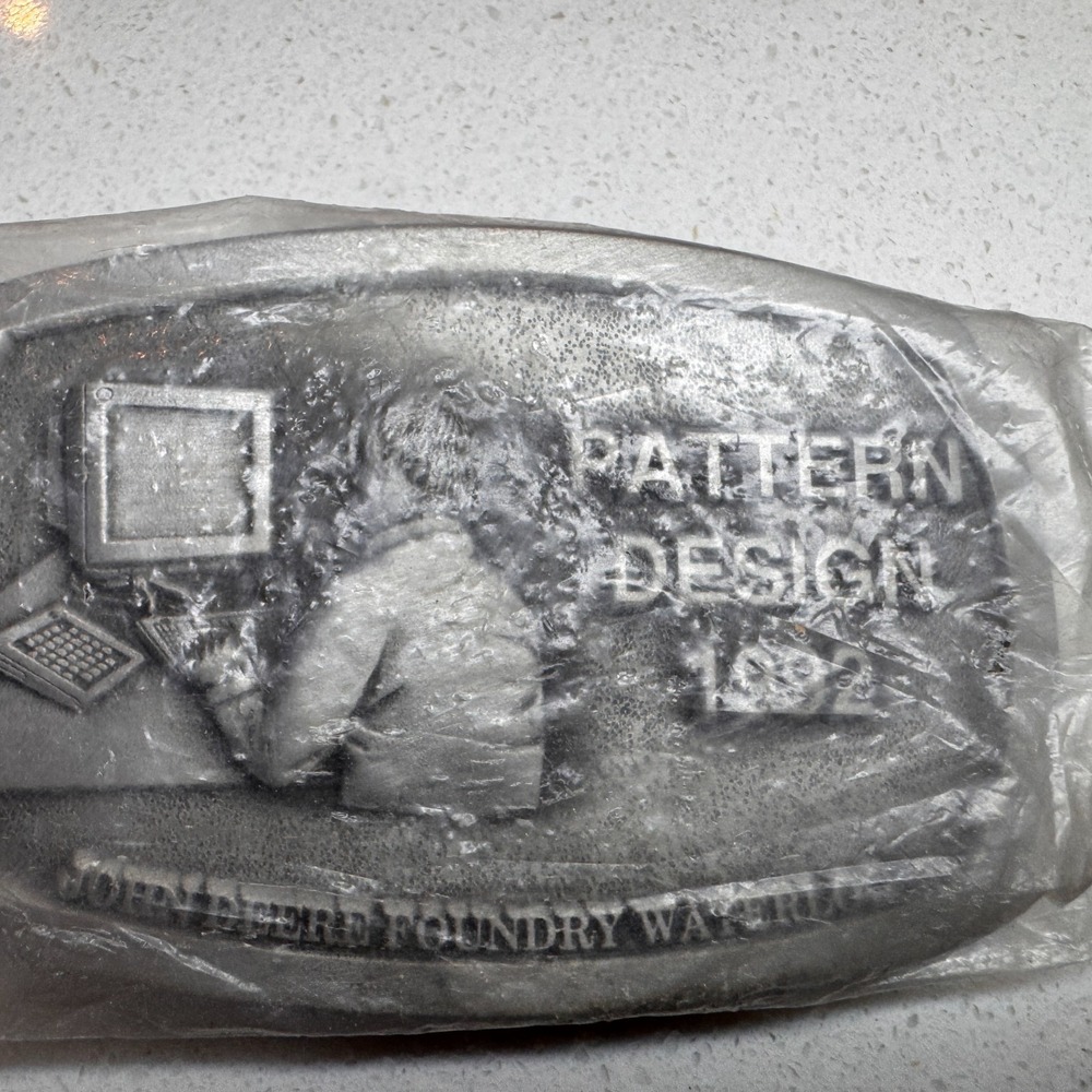 John Deere Belt Buckle Foundry Division Waterloo Works Iowa Pattern Design 1992
